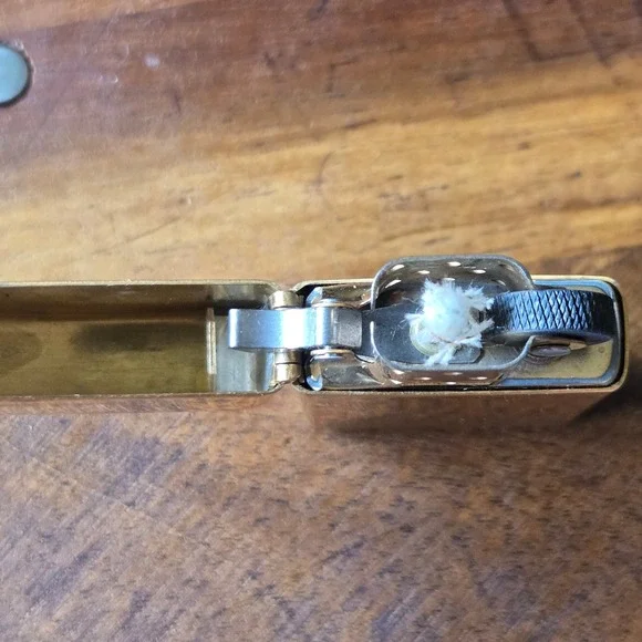 Vintage Solid Brass Slim Mini Zippo - Picture 6 of 9